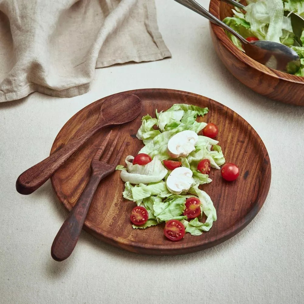 Wooden Round Plate Set - Magalis Egypt