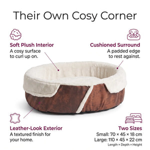 Baw Pet Bed features: plush interior, cushioned surround, leather-look exterior - Magalis Egypt