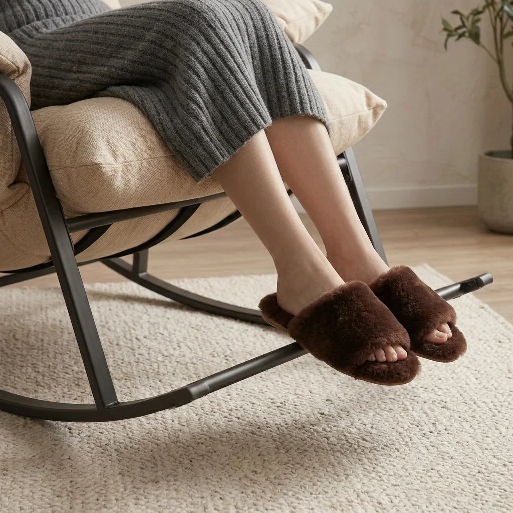 Mavena Rocking Chair Plush Lounge Chair - photo 3 - Magalis Egypt