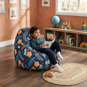 Medium Patterns kids bean bag in Elta print: boy reading a picture book - Magalis Egypt