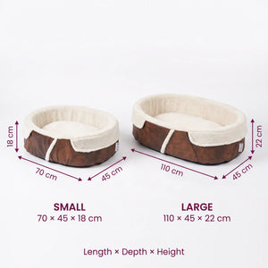 Baw Pet Bed sizes: Small 70 x 45 x 18 cm and Large 110 x 45 x 22 cm - Magalis Egypt