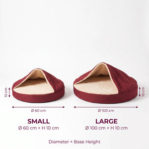 Pet Cave Bed sizes: Small 60 cm and Large 100 cm across, 10 cm high base - Magalis Egypt