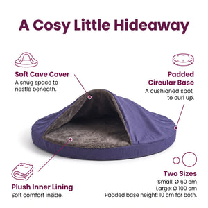 Pet Cave Bed features: soft cave cover, plush lining and padded base - Magalis Egypt