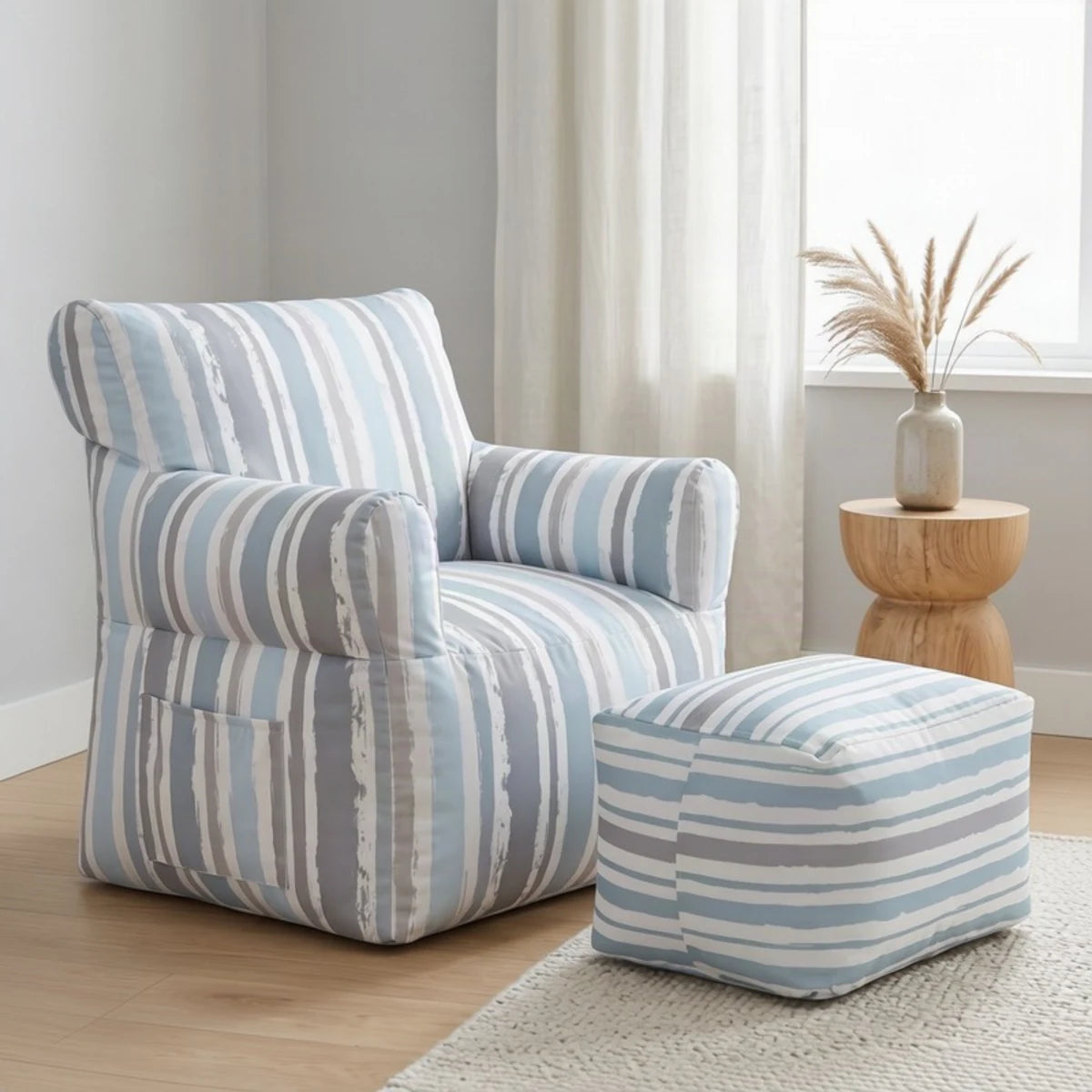 Royal Chair Waves with footstool, side view - Magalis Egypt