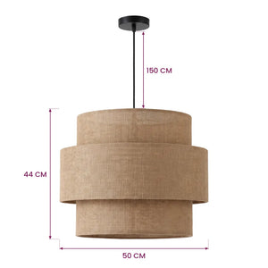 Narya Fabric Chandelier dimensions: 50 x 44 cm shade, 150 cm wire - Magalis Egypt
